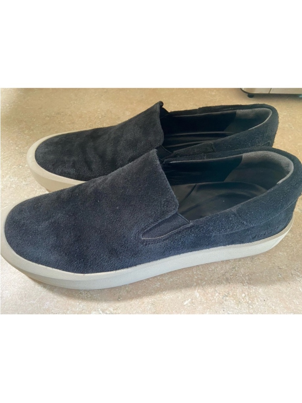 Vince Women's Black Suede Platform Warren Slip On Sneakers Size 7